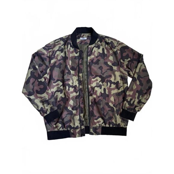 Coofandy Men’s Camo Windbreaker Zip Up Jacket Large L Inside Pocket - Picture 1 of 7